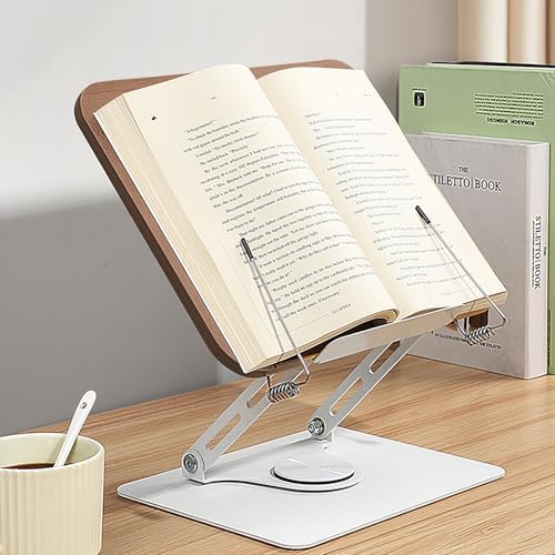 FantasyDay Book Stand Reading Holder with Page Clips Foldable Stand Walnut