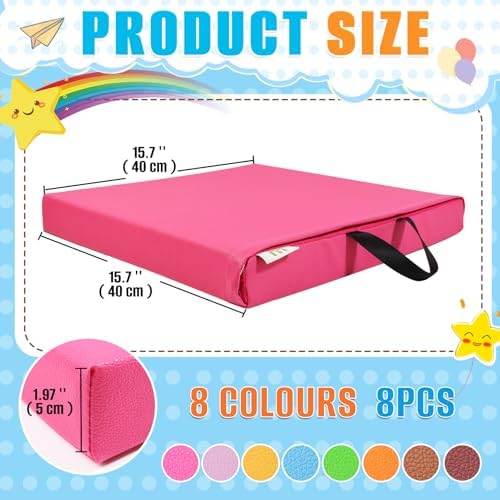 8 PCS 16 Inch Square Floor Cushions with Handle 1
