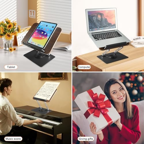 2 Pack Adjustable Book Stand with 360 Rotating Base