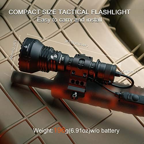 ACEBEAM L19 Green Tactical Flashlight 2200 Lumens 1663 Yards Range