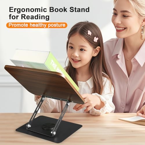 2 Pack Adjustable Book Stand with 360 Rotating Base