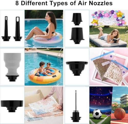 WOSERLD Mini Electric Air Pump with LED Light