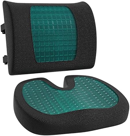 Amazon Basics Gel Seat Cushion with Lumbar Support Pack of 2 Black