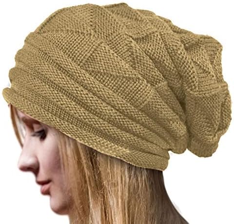 Womens Winter Beanie - Soft Stretch Chunky Cable Knit Hat