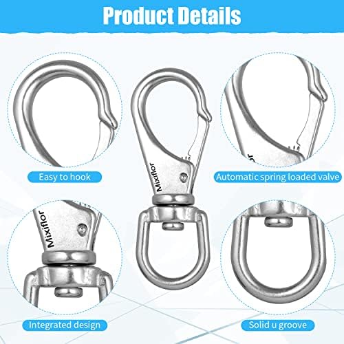 Mixiflor 4 Pack Stainless Steel Swivel Snap Hooks 1