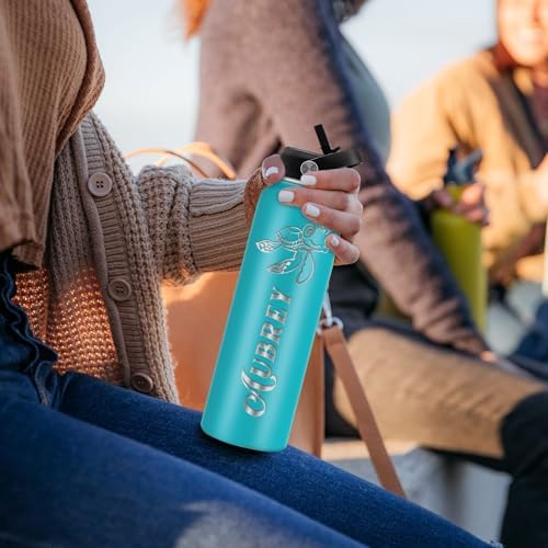 Kuppi Custom Water Bottle with Name and Text Straw 40oz