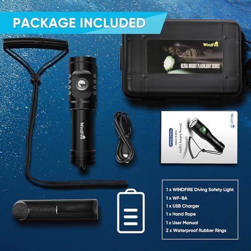 WINDFIRE Scuba Flashlight Underwater Headlamp