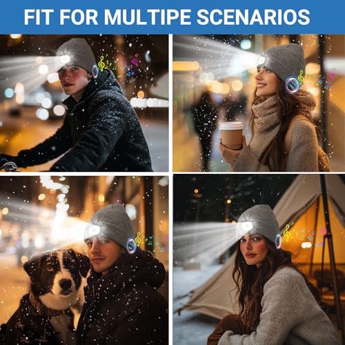 Rotibox Bluetooth Beanie with LED Light and Headphones