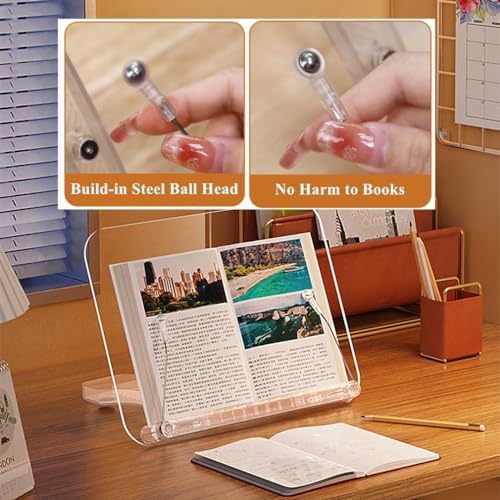 Adjustable Acrylic Book Stand with 13 Levels