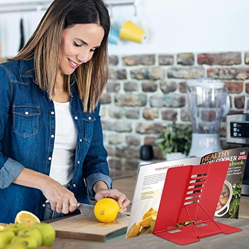 Honagu Adjustable Book Stand for Textbook and Tablet Red
