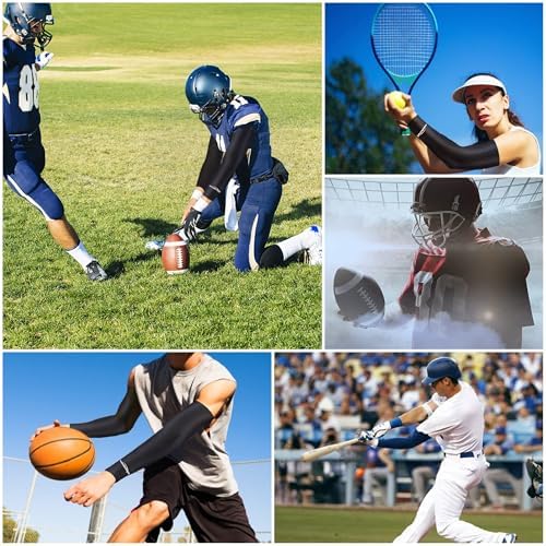 COOLOMG Compression Arm Sleeves for Football Volleyball Baseball