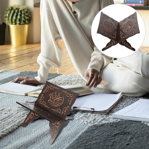VALICLUD Quran Book Stand with Antique Carving Black