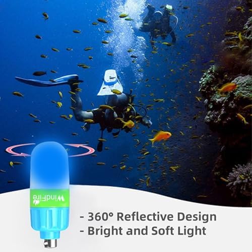 WINDFIRE Scuba Dive Headlamp with 3 Modes and IPX8 Waterproof