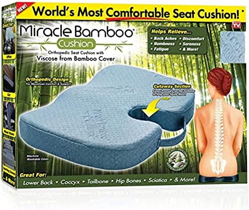 Ontel Miracle Orthopedic Seat Cushion with Bamboo Cover