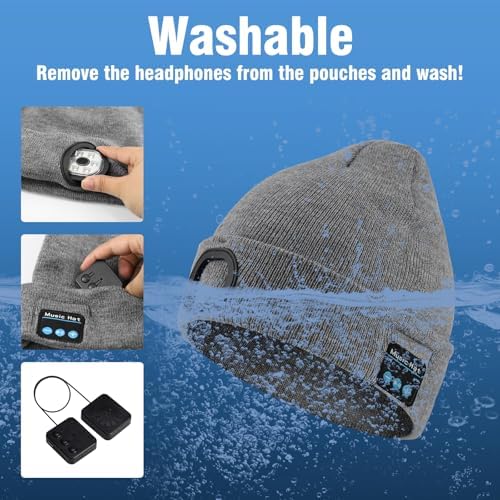 Rotibox Bluetooth Beanie with LED Light and Headphones