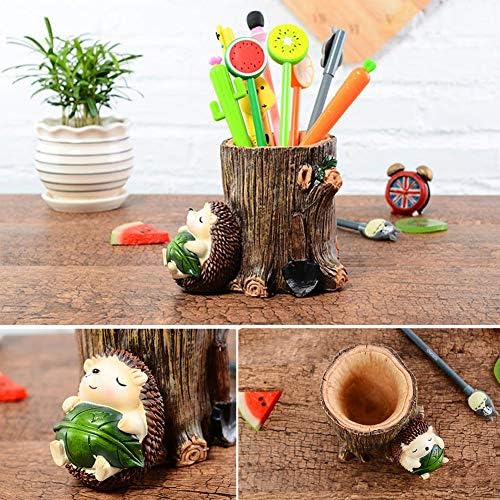 Lependor Resin Hedgehog Desk Pencil Holder Organizer