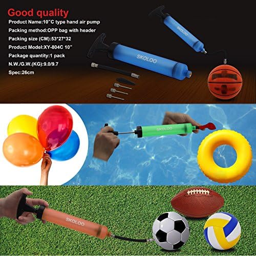 SKOLOO 10 Hand Air Pump for Sports Balls and Balloons
