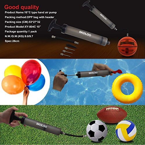 SKOLOO 10 Portable Hand Air Pump Inflator Kit 1
