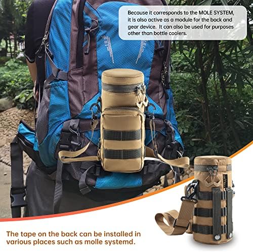 KRIYNAA Tactical Water Bottle Cooler Bag for Hiking Rock Climbing Cycling