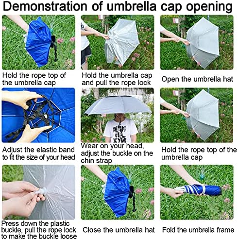 NEW-Vi Fishing Umbrella Hat Adjustable Sun Rain Cap